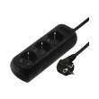 HAMA 108841 DISTRIBUTION PANEL 3 SOCKETS CHILD-PROOF 3M BLACK