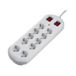 hama 137233 10 way power strip with 2 switches and overvoltage protection 2m white photo