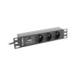 lanberg 1u 16a 3x 230v pl power distribution unit 2m black photo