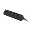 lanberg 4 sockets french quality grade copper cable power strip 15m black photo