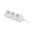lanberg 3 sockets french quality grade copper cable power strip 15m white photo