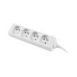lanberg 4 sockets french quality grade copper cable power strip 15m white photo