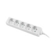 lanberg 5 sockets french quality grade copper cable power strip 15m white photo