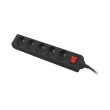 lanberg 5 sockets french with circuit breaker quality grade copper cable power strip 3m black photo