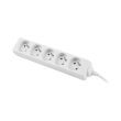 lanberg 5 sockets french quality grade copper cable power strip 3m white photo