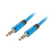 lanberg premium mini jack 35mm m m 3 pin audio cable 1m blue photo