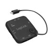 logilink ua0345 usb multifunction hub otg 3x usb 20 card reader black photo