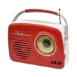 akai apr 11r retro radio with usb sd and aux red photo