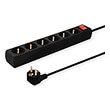 savio lz 04 power strip with anti surge protection 6 way 5m black f type photo