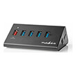 nedis uhubup3510bk usb hub 5 port qc30 usb 32 gen1 5 gbps 5xusb photo