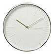 nedis clwa013pc30sr circular wall clock 30 cm diameter white silver photo