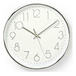 nedis clwa015pc30sr circular wall clock 30 cm diameter white silver photo