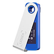 ledger nano s plus blue cryptocurrency hardware wallet photo