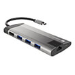 natec nmp 1690 fowler plus hub usb 30 3x hdmi usb c pd rj45 sd micro multiport adapter 8in1 photo