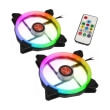 raijintek iris 14 rainbow rgb 2 led fan 140mm 2pcs controller photo