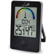 life wes 100 digital indoor thermometer and hygrometer with clock black photo