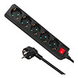 maclean mce227g power strip 5 outlet extension cord with switch black 3500w 5m photo