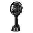 hama 12368 portable hand fan battery chargeable via usb 3 levels base blk photo