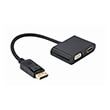 gembird a dpm hdmifvgaf 01 displayport male to hdmi female vga female adapter cable black photo
