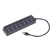 gembird uhb u3p1u2p6p 01 7 port usb hub 1 x usb 31 6 x usb 20 with switches black photo