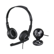 hama 139998 web cam and headphones with microphone hama hs p150 black photo