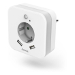 hama 133752 night light with socket and usb 24 a 2 outputs brightness sensor photo