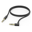 HAMA 201528 AUX CABLE, 3.5 MM JACK - 3.5 MM JACK, 90° ANGLED PLUG, 1.0 M, BLACK HAMA 201528 AUX CABLE, 3.5 MM JACK - 3.5 MM JACK, 90° ANGLED PLUG, 1.0 M, BLACK