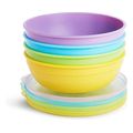 set 4 mpol fagitoy me kapaki 2 koytalia silikonis munchkin love a bowls 4 minon polyxromo extra photo 1