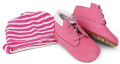 set brefiko mpotaki skoyfaki timberland crib bootie with hat tb09680r6611 roz pink eu 185 extra photo 1