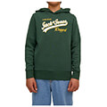 hoodie jack jones 12212287 jjelogo skoyro prasino extra photo 2