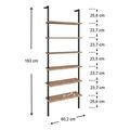 bibliothiki toixoy madison megapap metalliki melaminis xroma mayro pine oak 60 x 20 x 183 cm extra photo 1