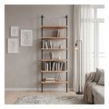 bibliothiki toixoy madison megapap metalliki melaminis xroma mayro pine oak 60 x 20 x 183 cm extra photo 2