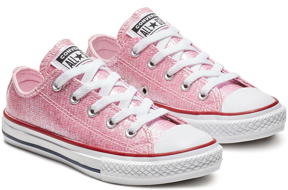 Low Top 663628c Converse Shoes Girls Pink Glitter Chuck Taylor All