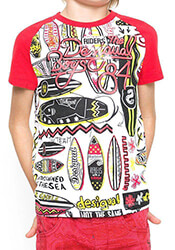 t shirt desigual sebastian me sxedia kokkino 104ek 3 4 eton photo