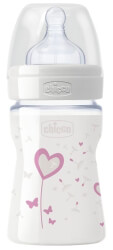 mpimpero gyalino chicco nature glass heart me thili silikoni 150ml roz photo