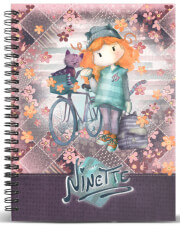 tetradio spiral a5 karactermania forever ninette multicolored grid paper notebook bicycle 120fylla photo