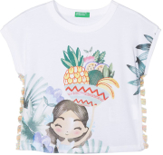 t shirt benetton ca girl with fruits leyko polyxromo 100 cm 3 4 eton photo