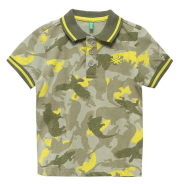 polo t shirt benetton green roots camo xaki photo