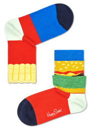 kaltses happy socks kids burger and fries sock khaf01 0100 kokkino polyxromo photo