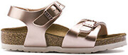 sandalia birkenstock rio 1012520 anoixto roz metallize photo