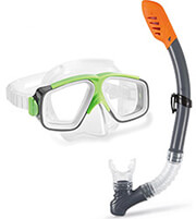 set maska anapneystira intex surf rider prasino photo