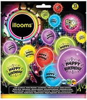 set foteina mpalonia giochi preziosi illooms led balloons happy birthday 15tmx llm17000