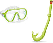 set maska anapneystira intex adventurer swim snorkel set prasino photo
