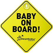 baby on board sign dreambaby yellow black photo
