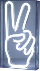 fotistiko neon led mood peace hand leyko 23x4x13cm photo