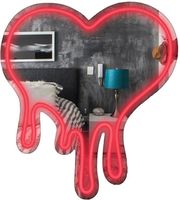 kathreftis neon led mood kardia poy lionei kokkini 33x37cm photo