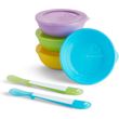 set 4 mpol fagitoy me kapaki 2 koytalia silikonis munchkin love a bowls 4 minon polyxromo photo