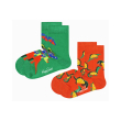 kaltses happy socks 2 pack kids dinos socks kdin02 2900 prasino kokkino 2tmx eu 28 31 photo