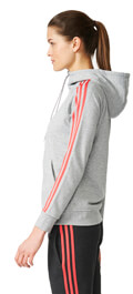 zaketa adidas performance essentials 3 stripes hoodie gkri korali extra photo 3