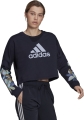 mployza adidas performance x farm rio print loose cropped fleece logo sweatshirt mple skoyro extra photo 3